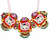 Triptych kitty necklace